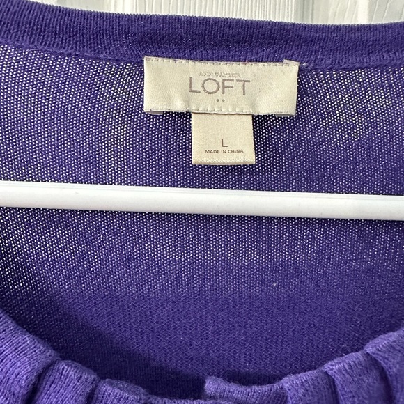LOFT Purple Cardigan - Picture 2 of 3